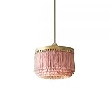 JinYuZe Modern Decorative Pendant Light Fixture Warm Romantic Round Tassel Ceiling Chandeliers Pink Creative Ceiling Hanging Lamp for Kitchen Bedroom Dining Room