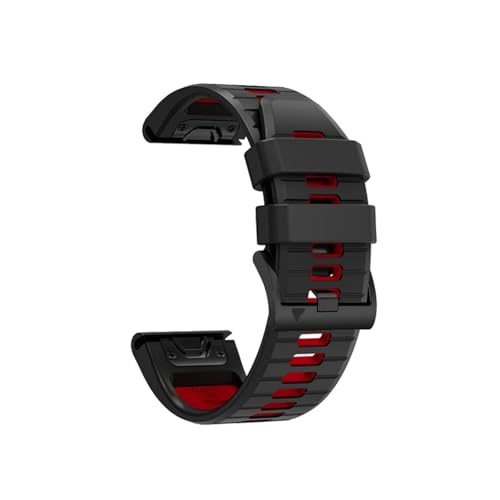 22mm 26mm 2�F�V���J�Q���x���g�ɓK������Garmin TACTIX DELTA/Instinct 2X/Descent Mk2 Mk2i G1/MARQ/Enduro 2����������(Black Red,QuickFit 26mm)