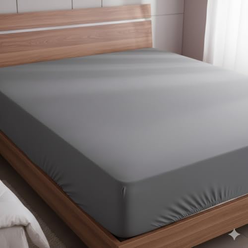 Image of Cotton Feel Terry 72x48 inch Ultra Soft Waterproof Mattress Protector King Size | Breathable Hypoallergenic Mattresses Cover for King Size Bed (Grey)
