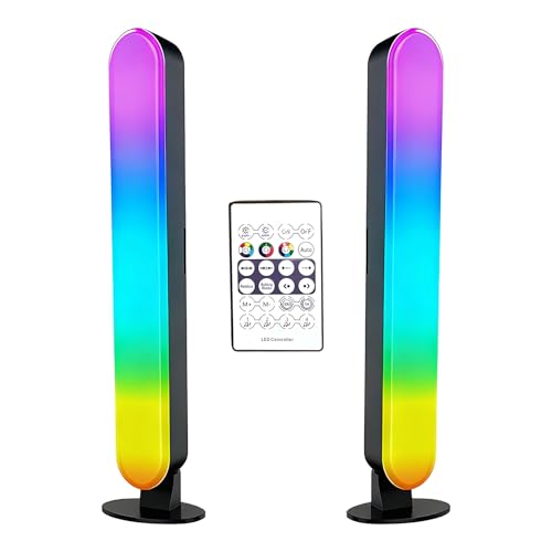 Generico Barra de luz RGB: iluminación ambiental interactiva, ritmo musical | LED ajustables ABS negro de 25 cm para escritorio de juegos Home Office Camera de Contenido de creadores