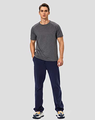 Image of Pudolla Men's Cotton Yoga Sweatpants Athletic Lounge Pants Open Bottom Casual Jersey Pants for Men with Pockets