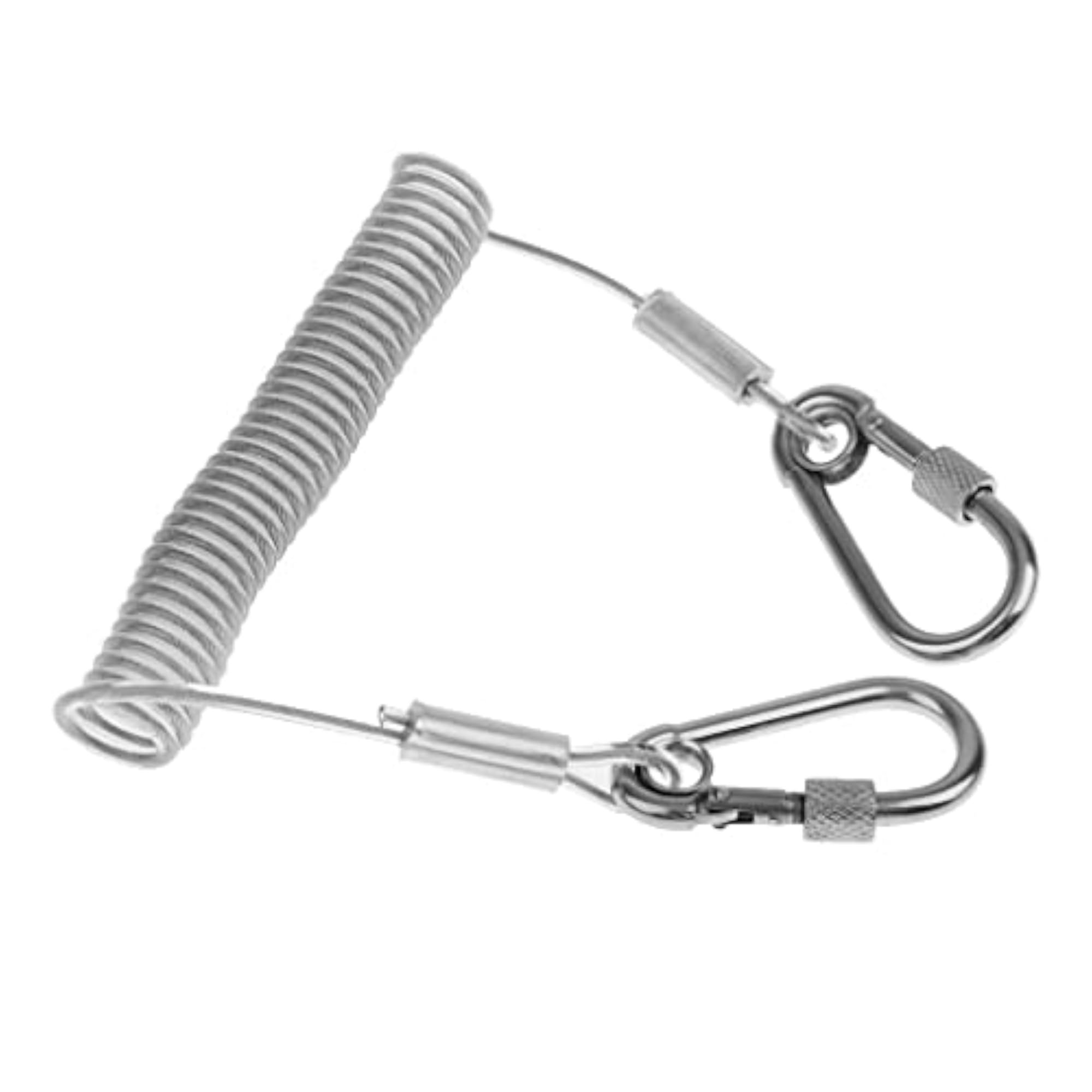 Retractable Steel Wire Coiled Lanyard Safety Rope with Lock Carabiner