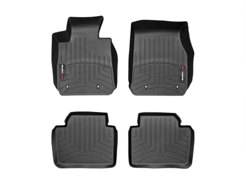 WeatherTech Custom Fit FloorLiners for BMW 328i, M3, Active Hybrid 3-1st & 2nd Row (44410-1-2), Black