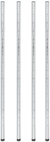 Miniatura 3 de Juego de 4 postes de estantería de alambre  Altura de postes personalizados 8", 14", 27", 34", 54", 64", 74", 86", 96" y Material cromo, epoxi