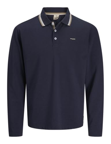 JACK & JONES Jprblualves LS Polo, Gris Grafito, XS Hombres