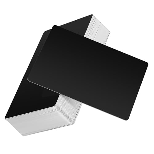 Tarjetas de visita de metal negro para proyectos DIY en casa y oficina con grabado láser