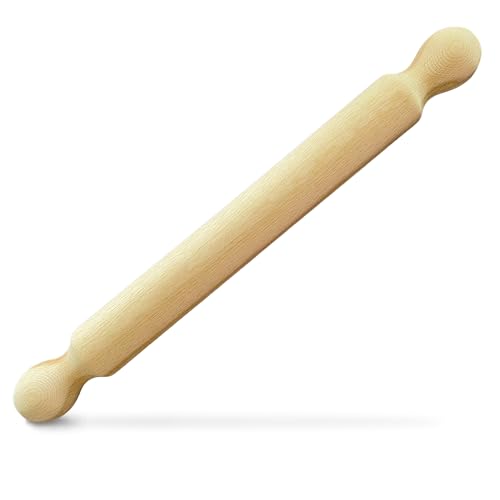 Dexam Beech Wood Rolling Pin 40cm - Smooth, Durable Wooden Roller for Baking Pastry, Dough, and Cookies - Perfect for Professional and Home Kitchens, Beige