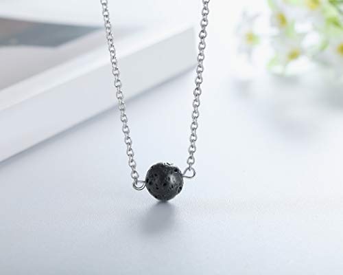 Lava Stone Bead Essential Oil Diffuser Necklace, Lava Ball Essential Pendant Aromatherapy Jewelry with 16.5 inches O Chain - Image 5
