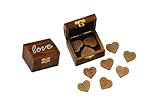 Love gifts for wife, Love gifts for her him, Love gifts for Girlfriend, 15 hearts with Beautiful Love Quotes Printed on Wooden Hearts, Unique Way to say ' I LOVE YOU', anniversary valentine Gift