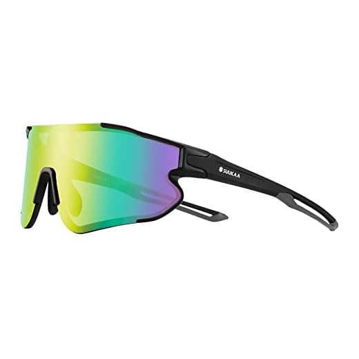 SUUKAA Radsport Brillen Polarized Sonnenbrille TR90 Superlight Frame mit 3 Wechselgläsern UV400-Schutz für Herren & Damen,zum Radfahren Skifahren Autofahren Fischen Laufen Wandern Sport im Freien