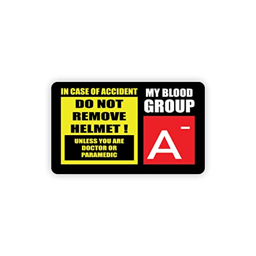 Image of Safety Caution Sign Quotes and Blood Group Helmet Stickers for Bike Riders Multicolor Vinyl Sticker 3 x 1.8 inch (A-)-Self-Adhesive
