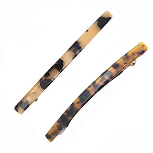 5 PCS Metal Hair Barrette, Women Hair Clips, French Hair Pins for Thick and Medium Hair Styling (Tortoiseshell-2PCS)