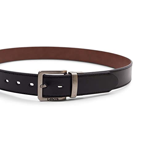 Image of Levi's Leather Men's Levis 40Mm Reversible Belt With Brushed Silver Buckle