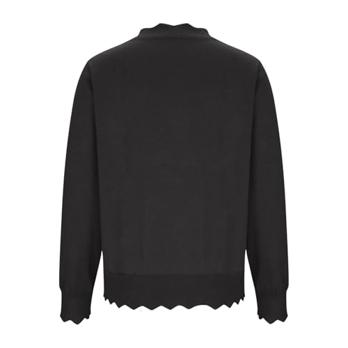 Women's Cardigan Sweater V Neck Lightweight Button Front Knit Tops Black - image 5