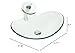 Modern Oval Bathroom Clear Glass Vessel Sink with Waterfall Chrome Faucet & Pop-up Drain Combo Wash Basin