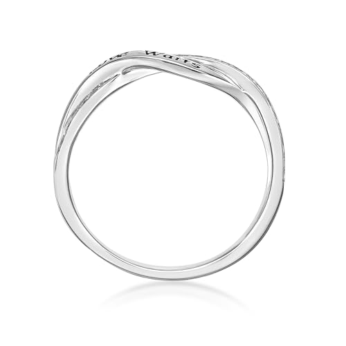 Lavari Jewelers 1/10 Carat Natural Diamond Intertwined Love Waits Purity Ring for Women I 925 Sterling Silver (H-I, I2-I3, 0.10 cttw) Promise Ring for Her I Engagement Wedding Band Size 5 to 94