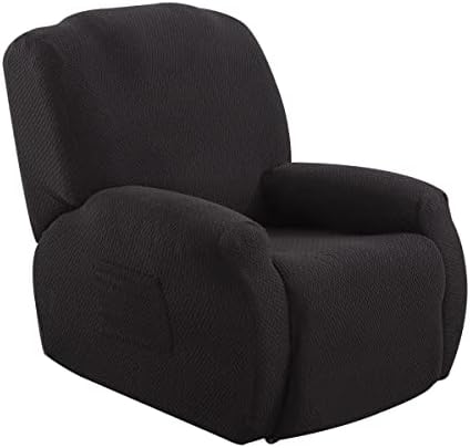 Rosnek Recliner Covers Stretch Recliner Chair Covers 4 Pieces with Pocket,Lazy Boy Reclining Chair Furniture Covers for Recliners,Jacquard Recliner Slipcovers for Large Recliner
