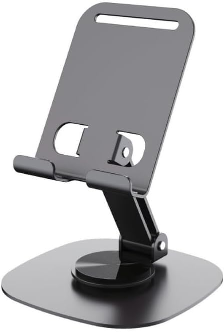 PDAteknoloji Metal 360 Dönebilen Ayarlanabilir Telefon Masa Üstü Standı Standart M-360 Üst Kısım Aşağı Yukarı ve Alt Kısım Sağa Sola 360 Derece Dönerli (Uzay Grisi)