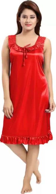 Image of Women's Satin Short Babydoll Nighty