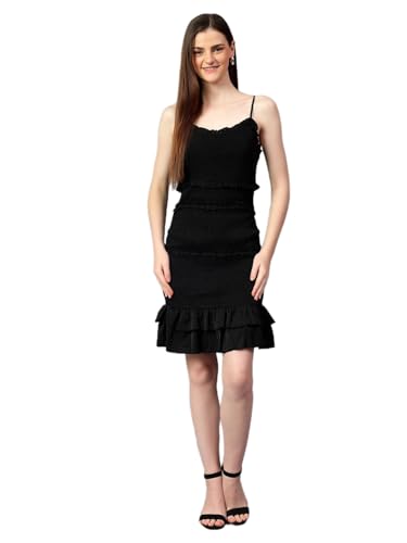 Image of KOTTY Polyester Blend Peplum Knee-Length Womens Dress