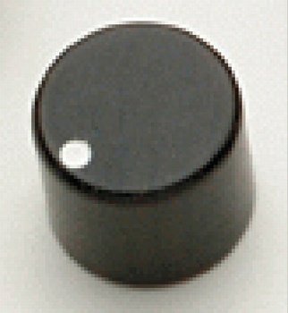 2 Simulated Ebony Knobs Small w/White Dot Push On Allparts PK-3282-000
