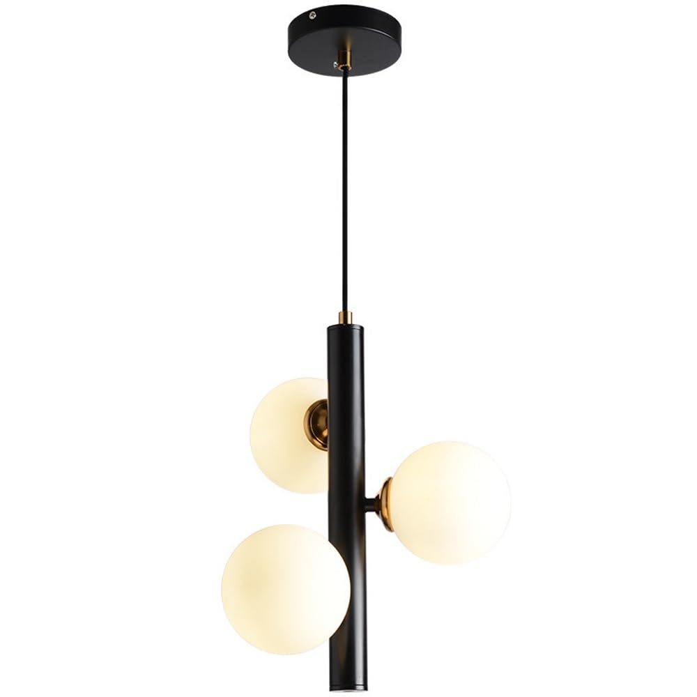 RRJJ chandelier Postmodern Dining Room Pendant Light Fixtures with 3 Spherical Glass Shade, Lighting Decor Chandelier Entryway Foyer Ceiling Hanging Lighting for Children's Room Kitchen