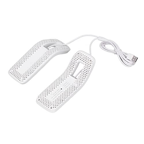 Annadue Secador Desodorante para Zapatos, Secador de Zapatos Eléctrico USB para Botas, Calcetines, Secadora Portátil con Diseño Blanco, Calentador de para Joyero