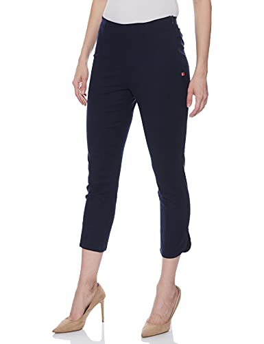 Image of BIBA Viscose Solid Regular Casual Pants