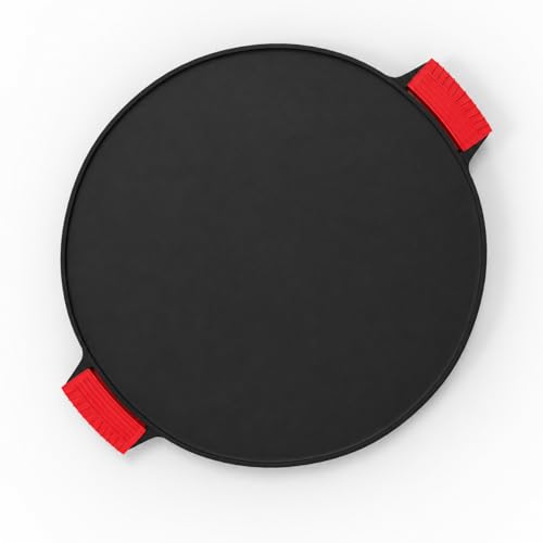 Image of Omichef Premium Cast Iron Tawa for Dosa & Chapathi (RED (Silicone Handle))