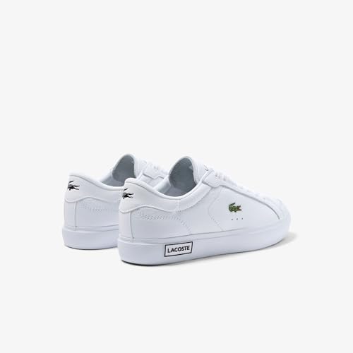 Lacoste Women's Powercourt Leather Considered Detailing Trainers, White & Black 147, 53