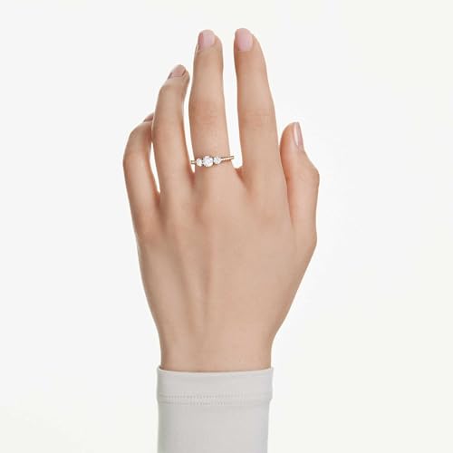 Swarovski Anillo Stilla Attract, Talla redonda, Talla de Precisión, Anillo Clásico, Trío de Cristales Transparentes, Zirconia, Colección Stilla Attrac, Baño Tono Oro, Blanco - imagen 5