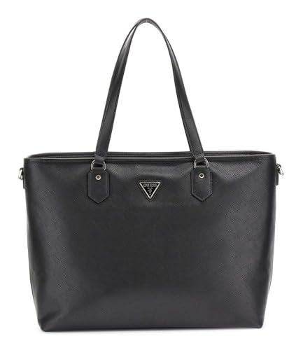 Bolso de hombro GUESS tipo tote de viaje negro con sección para ordenador portátil