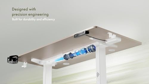 Image of ARTIKEL Artidesk Eco Electric Height Adjustable Table for Office Work & Home-Sit Stand Gaming Desk 80kg Load, Cup Holder, 2 Hooks,Cable Organizer 2Split Tabletop (Light Oak, 120x60 CM)