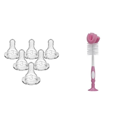 Image of Dr. Brown's Level 3 Medium-Fast Flow Nipple 6 Pack and Bottle Brush Bundle