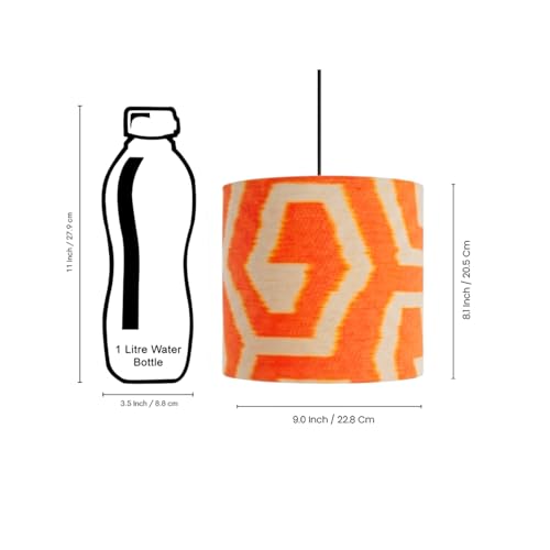 Image of ExclusiveLane 'Amber Sunset' Pendant Hanging Lights for Living Room (22.8 Cm, Cotton Wrapped Over Polyvinyl, Set of 1) | Pendant Lights for Ceiling Lights for Living Room Hanging Lamps for Bedroom
