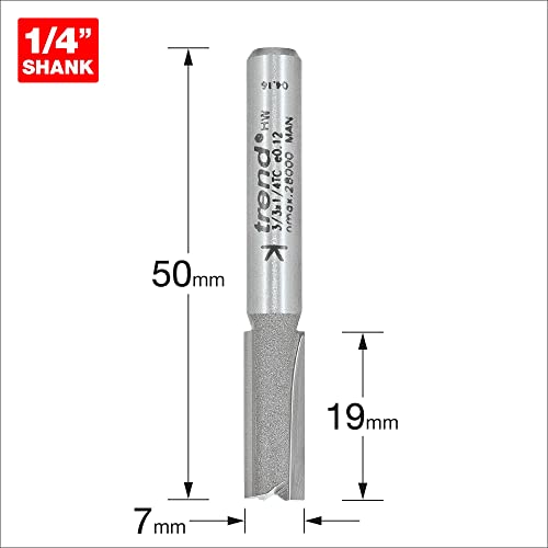 Trend Professional Straight Two Flute Router Cutter, 1/4 Inch Shank, 7mm Cut Diameter, 19mm Cut Length - Image 3