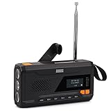 DAB/FM/Bluetooth oder Audio-Modus Auswahl - Mit dem tragbaren Kurbelradio hören Sie Radio über DAB oder FM und bleiben so auf dem Laufenden über die neuesten Nachrichten. Genießen Sie Ihre eigene Musik über Bluetooth oder den 3,5mm Audioausgang direkt von Ihrem Smartphone. Die Teleskopantenne lässt sich für eine einfache Aufbewahrung zusammenklappen und fixieren.