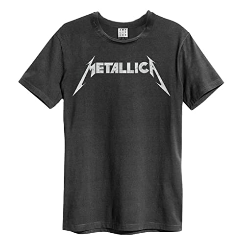 Amplified Camiseta con logo de Metallica para hombre X Grande Carbón
