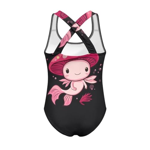 Image of Girls One Piece Cat Swimsuits Quick Dry Cartoon Beach Bathing Suit Crossback Swimwear for Kids 5-14 Years