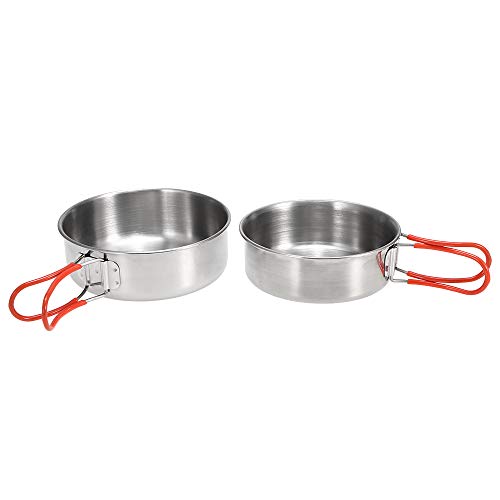 Nishore 2 Pcs Tigelas De Aço Inoxidável para Placas de Jantar de Cozinha Ao Ar Livre de Acampamento