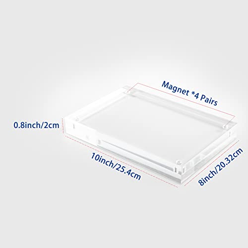 A & R 5 Pack 8X10 Acrylic Frames, Magnetic Picture Frame, Double Sided Self Standing Clear Photo Frame 10 + 10 Mm Thick #TOP1