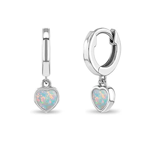 Idée cadeau anniversaire fille : Créoles argent opale