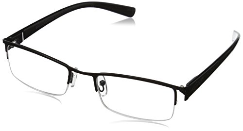 Revolutionary Readers by Greg Norman, 3 Levels of Vision. Rectangular Semi Rimless Black Reading Glasses