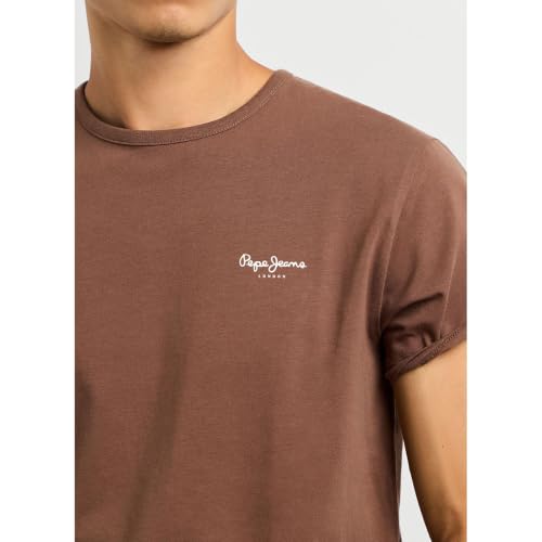 Pepe Jeans Original Basic 3N T-Shirt für Herren, Braun, Größe M – Ansicht 4