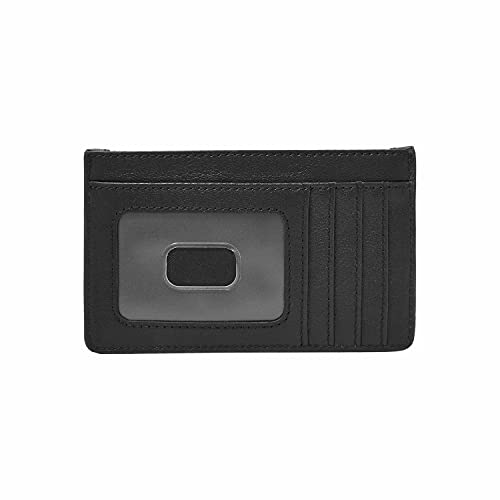 Image of Fossil Women's Logan RFID-Blocking Leather Zip Around Card Case Wallet with Keychain