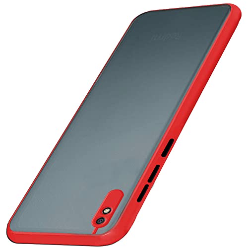 Image of TheGiftKart Basic Case for Xiaomi Redmi 9A 9i Sport (Polycarbonate, TPU Red Bumper)