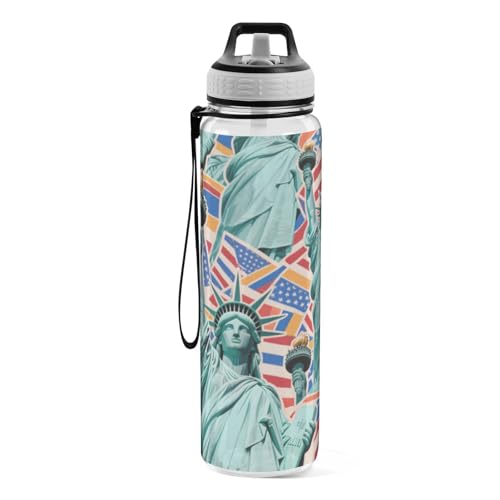 Bouteille d'eau transparente Statue de la Liberté ultra légère