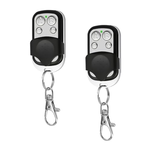 LANAFAY 2 Piezas Mando Garaje Universal 433 MHz, Mando Garaje con Luz LED, Mando Puerta Garaje de Cuatro Botones, Mando Distancia Garaje, Mando Garaje Clonador para Puerta de Garaje Universal