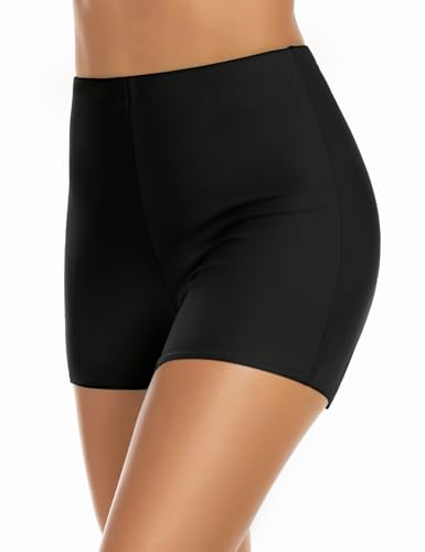 Catálogo para Comprar On-line Ropa de Ropa de natación con protección solar para Mujer los mejores 10. 46 Lecieldusoir - Pantalones cortos de natación para mujer, cintura alta, pantalones de baño, pantalones cortos de natación, Negro -, X-Large
