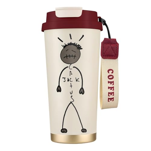 タンブラー コーヒー トラヴィス・スコット Travis Scott 水筒 ステンレス ボトル 魔法瓶 オフィス マグカップ カフェマグ 車用 マグボトル 真空断熱 保温 保冷 ふた付き 直飲み 広口 漏れない 二重構造 持ち運び 500ml